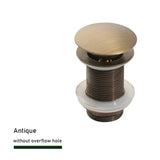 AquaLift Design-Pop-Up Ablaufgarnitur aus Messing – Push-Down Waschtischablauf | Mit/Ohne Überlauf | Mehrfarbiges Premium-Finish