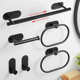 AquaMount Pro Selbstklebendes Badezimmer-Accessoire-Set aus Edelstahl – Wandhalterung ohne Bohren | Rostfrei | Gebürstetes Premium-Design