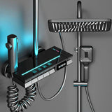 LuminaTherm Duschpaneel – LED-Regenbrause mit Digitalanzeige und Thermostatsteuerung