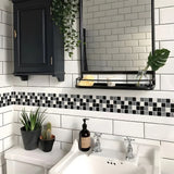 MosaLinea Wandbordüre selbstklebend – Wasserdichte Mosaik-Dekorfolie für Küche & Bad | Flexible Gestaltung | Schnelles Make-over