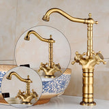 Ornamento Aurea Designarmatur – Elegante Einhebel-Waschtischarmatur mit kunstvoller Gravur in Antikmessing
