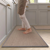 AquaStep Komfort Küchenläufer rutschfest waschbar – Sisal-Optik Teppichläufer für Küche und Flur | Naturkautschuk Rückseite | pflegeleicht, sicher und langlebig