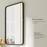 NoiraLux Badezimmerspiegel mit schwarzem Metallrahmen 60x80 cm – rechteckiger Wandspiegel | vertikal oder horizontal montierbar | modernes Design mit HD-Silberglas