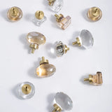 CRYSTELLA Möbelknopf Kristall Champagner – Schrankknopf mit Goldbasis | Glamour Design | Elegantes Möbel-Upgrade
