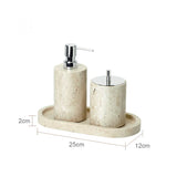 NATURAVITA Badezimmer-Set Travertin Beige – Naturstein Badaccessoires | Spa Design | Zeitlose Eleganz