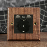 NobleWood Kippschalter aus Walnussholz 1–4 Fach – Messinghebel Lichtschalter | Edles Retro-Design | Integrierte USB-Option