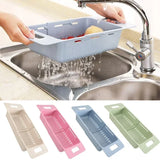 DryChef Spülbecken Organizer – Verstellbarer Abtropfkorb Küche | Auto Drainage Kunststoff | Obst Gemüse Waschkorb