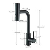 FlexFlow Elite Küchenarmatur mit Ausziehbrause – 6 Strahlarten | 360° Schwenkbar | Edelstahlarmatur Gunmetal | Warm- & Kaltwasser