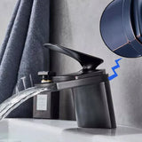 AQUACASCADA Wasserfall Waschbeckenarmatur – Messing Einhebelmischer | Breiter Auslauf | Modernes Spa-Design
