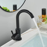 AquaSpin Waschbeckenarmatur Schwarz Nickel – Edelstahl Einhebelmischer | 360° Drehbarer Auslauf | Modernes Bad Design