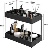 Küchen & Badezimmer Organizer Unter Spüle – Ausziehbares Regal mit Haken | Schrank Aufbewahrungssystem