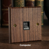 NobleWood Kippschalter aus Walnussholz 1–4 Fach – Messinghebel Lichtschalter | Edles Retro-Design | Integrierte USB-Option