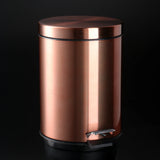 ELEGANZA Roségold Treteimer 3L – Edelstahl Abfalleimer Rund | Platzsparend & Hygienisch | Stilvolles Wohnaccessoire