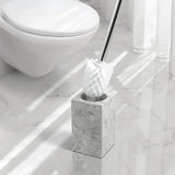 MarmoraLux WC-Bürstengarnitur – Toilettenbürstenhalter mit Keramik & Edelstahl | Edle Marmoroptik | Hygienisches Badaccessoire
