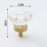 CRYSTELLA Möbelknopf Kristall Champagner – Schrankknopf mit Goldbasis | Glamour Design | Elegantes Möbel-Upgrade