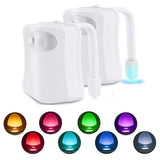 NightGlow Premium WC Nachtlicht mit Bewegungsmelder RGB LED 8/16 Farben – Sensorgesteuerte Toilettenbeleuchtung | Kabellose Badezimmer Nachtlampe für mehr Sicherheit & Komfort | Energiesparende LED Lösung
