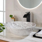 CeramiLux Aufsatzwaschbecken oval – Keramik-Waschschale mit Glanzoberfläche | Modernes Design | Inklusive Ablauf