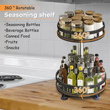 SpiceSpin Elite 360° Drehbarer Gewürz-Organizer für die Küche – Rotierendes Gewürzregal mit Anti-Rutsch-Basis | Platzsparender Küchen-Organizer für Gewürze, Dosen & Teebehälter
