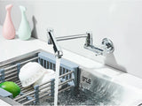 Designer Wand Wasserhahn Küche Goldoptik – Kaltwasserarmatur | Schwenkbarer Hahn | Platzsparend & Elegant