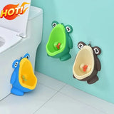 FroggyAim Kinder-Urinal für Jungen – Wandmontiertes Töpfchen | Frosch-Design | Saugnapf-Befestigung | Spielerisches Toilettentraining