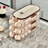 EiVorrat Rollregal für Eier – Mehrstufiger Eierhalter mit Automatischer Nachrollfunktion | Stapelbarer Kühlschrank-Organizer | Platzsparende Eieraufbewahrung