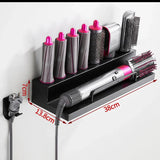 Dyson Airwrap Wandorganizer – Edelstahl Styling-Station mit Doppelablage | Ordnungssystem für Haarstyling | Selbstklebende Montage