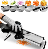 Edelstahl Gemüseschneider Verstellbar – Mandoline Küchenhobel | Schneiden & Zerkleinern | Effizientes Kochen