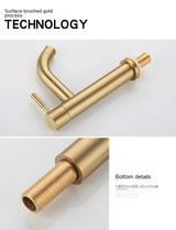 PureSteel Kaltwasser-Armatur – Edelstahl Waschtischmischer mit Einhebel-Design