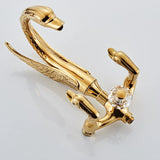 Regalia Classic Wannen- & Duscharmatur mit Zweigriff – Messingarmatur zur Wandmontage | Präzise Temperatursteuerung | Edles Gold-Finish