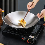 ProCook Edelstahl-Wok mit Doppelgriffsystem – Großvolumiger Profi-Wok | Unbeschichteter Kochwok für gleichmäßige Hitzeverteilung | Robuster Küchenwok für intensives Braten & Schmoren