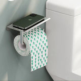 AurumShelf Design Toilettenpapierhalter mit Ablage – Wandmontage aus Aluminiumlegierung | Modernes Badaccessoire | Handyablage integriert