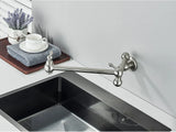 Designer Wand Wasserhahn Küche Goldoptik – Kaltwasserarmatur | Schwenkbarer Hahn | Platzsparend & Elegant
