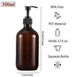 BernsteinGlanz Spenderflaschen Set – 3er Set mit 500 ml Pumpflaschen für Pflegeprodukte & Flüssigseifen