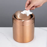 ROSELITE Tisch-Mülleimer Edelstahl Roségold – Mini Abfalleimer mit Klappdeckel | Kompakt & Hygienisch | Modernes Design