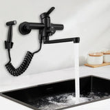 FlexiClean Pro Wand-Küchenarmatur mit Seitensprühdüse – 360° Schwenkbarer Edelstahlhahn | Ausziehbrause 150 cm | Warm- &amp; Kaltwasser