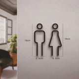 WC-Wegweiser Figurenzeichen – Originelles Toilettenschild für Frauen & Männer | Modernes Acryl-Türzeichen ohne Rahmen | Für Gastronomie, Hotel & Zuhause