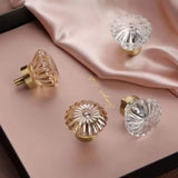 CRYSTELLA Möbelknopf Kristall Champagner – Schrankknopf mit Goldbasis | Glamour Design | Elegantes Möbel-Upgrade