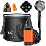 ReiseDusche Großakku – Elektrisches Campingduschset mit 6000-mAh-Akku | Faltbarer 20-Liter-Wasserbehälter | Mobile Brause für Freizeit & Reinigung