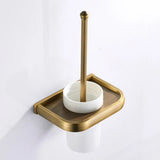 ImperiumBronze Premium Badaccessoire Set Antik Messing 5-teilig mit WC-Bürstenhalter – Wandmontiertes Komplettset für Badezimmer | Klassisches Vintage Design aus Kupferlegierung | Hochwertige Sanitär-Organisation im Retro-Stil