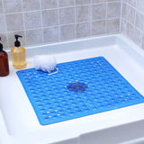 SecureFlow Antirutsch-Duschmatte 53x53 cm aus PVC – rutschfeste Sicherheitsmatte für Dusche und Badewanne | starke Saugnäpfe, Schnellentwässerung & hygienischer Komfort