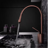 LuxAura Waschbeckenhahn Roségold – Messing Mischbatterie | Drehbarer Wasserhahn | Modernes Badezimmer Design