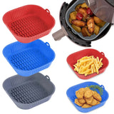 CrispForm Premium Silikon-Airfryer-Einsatz – Wiederverwendbare quadratische Backform für Heißluftfritteuse, Ofen & Grill | Antihaft-Backschale aus lebensmittelechtem Silikon