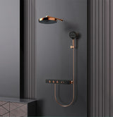 GoldRain Unterputz Duschsystem mit Thermostat – Regendusche in Goldoptik | Konstante Temperatur | Luxus Badlösung