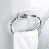 AquaMount Pro Selbstklebendes Badezimmer-Accessoire-Set aus Edelstahl – Wandhalterung ohne Bohren | Rostfrei | Gebürstetes Premium-Design