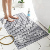 HydroGuard Quadratische Antirutsch-Duschmatte mit Saugnäpfen – rutschfeste Badematte für Dusche und Badewanne | Schnellentwässerung, Massage-Effekt & hygienischer Komfort