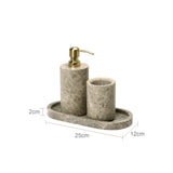 MARBELLA LUX Badezimmer-Set Naturmarmor – 7-teiliges Badaccessoire Set | Exklusive Spa-Optik | Zeitlose Eleganz