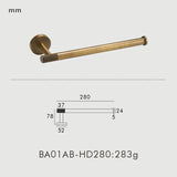 RetroLux Badset Bronze – Messing Badezimmer Zubehör | Gerändelte Oberfläche | Wandmontiertes Accessoires Set