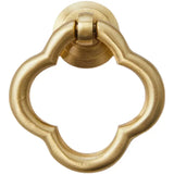 ORNAVIA Möbelknopf Set aus Messing – Vierblatt Griffdesign | Vintage Möbelgriff | Stilvolle Aufwertung für Schränke & Schubladen