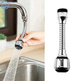 SteelFlow 360 Edelstahl-Wasserhahnverlängerung – Drehbarer Strahlregler mit Wassersparfunktion | Spritzschutz-Küchenhahn-Aufsatz für flexibles & sauberes Spülen