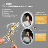 AureaGlow Design-LED-Badspiegel rund rahmenlos – 60×80 cm | Touch-Steuerung | Dimmfunktion | Antibeschlag | Farbwechsellicht
